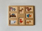 schuifpuzzel met dieren, 2 tot 4 jaar, Gebruikt, Ophalen of Verzenden, Van hout