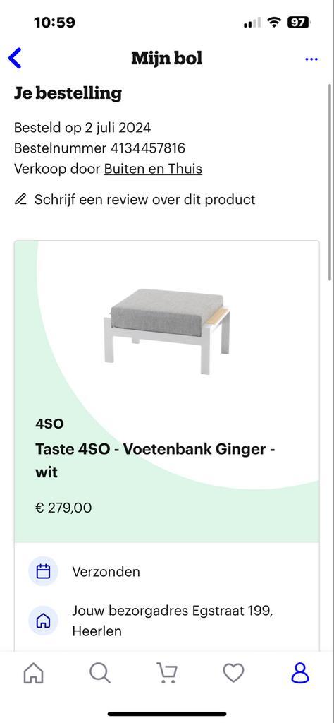 4SO Ginger Voetenbank - Wit, Huis en Inrichting, Banken | Voetenbanken en Poefen, Nieuw, 75 tot 100 cm, 50 tot 75 cm, Vierkant