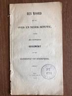 1851Een Woord uit de Over- en Neder-Betuwe tegen het ont-, Antiek en Kunst, Verzenden
