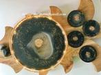 Serveer en dienblad onderzetter verlichting Zwart Goud Epoxy, Ophalen, Nieuw, Rond, Overige materialen