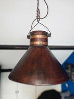 2 Bruine Hanglampen met Koper - 48cm, Ophalen of Verzenden