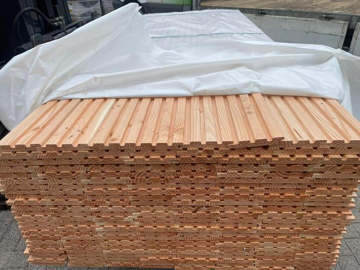 Douglas Rhombusprofielplank triple 2.1x14 x250/300/400 cm, Tuin en Terras, Palen, Balken en Planken, Zo goed als nieuw, Ophalen of Verzenden