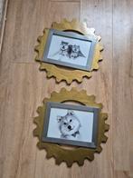 2x tandwiel fotolijst, Kinderen en Baby's, Kinderkamer | Inrichting en Decoratie, Ophalen of Verzenden