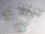 Vintage 16-delige set frisdrank- & bierglazen met handvat, Ophalen, Glas of Glazen, Overige stijlen, Glas
