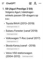 Aguri Prestige 2 S9 Dakdragers - Diverse Auto's, Auto diversen, Dakdragers, Ophalen, Gebruikt