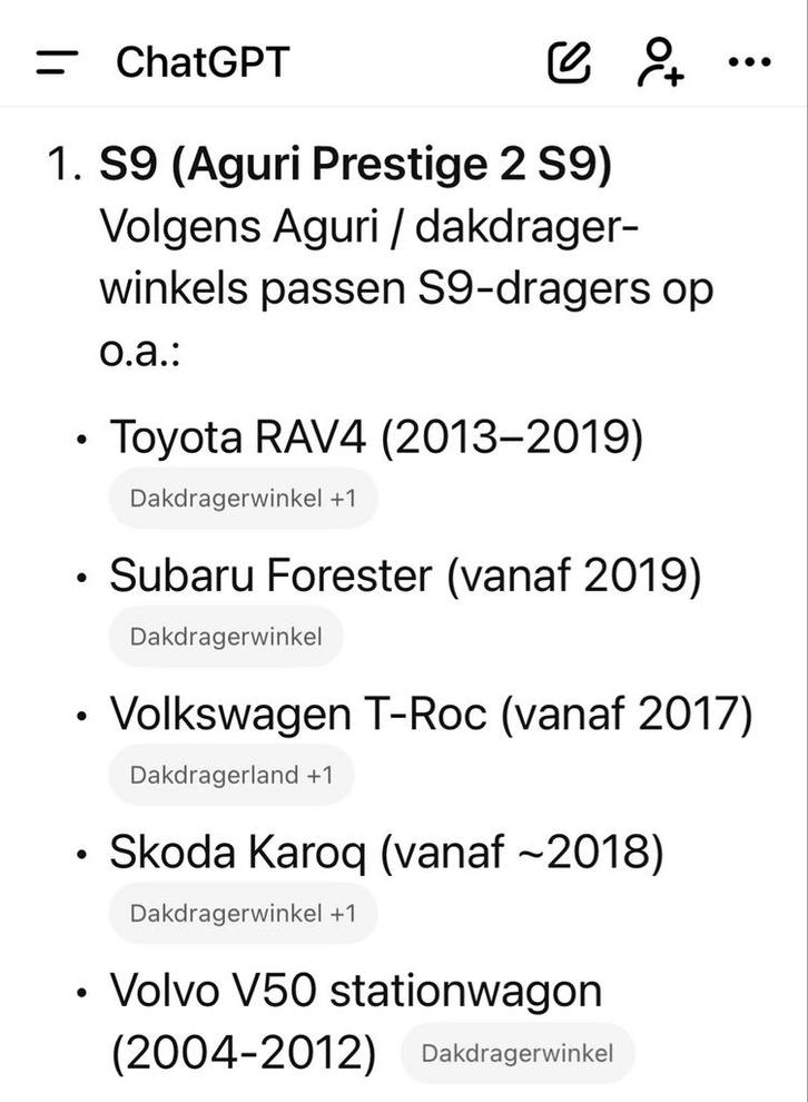 Aguri Prestige 2 S9 Dakdragers - Diverse Auto's, Auto diversen, Dakdragers, Gebruikt, Ophalen