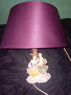 Antieke Lamp met verliefd stelletje - Linnen Kap, Ophalen of Verzenden