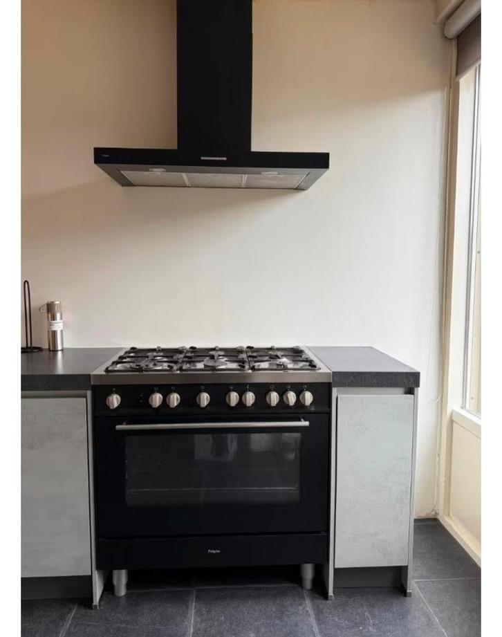 Fornuis oven afzuigkap Gasfornuis 6 pits Pelgrim,, Witgoed en Apparatuur, Fornuizen, Gebruikt, Vrijstaand, Gas, 5 kookzones of meer