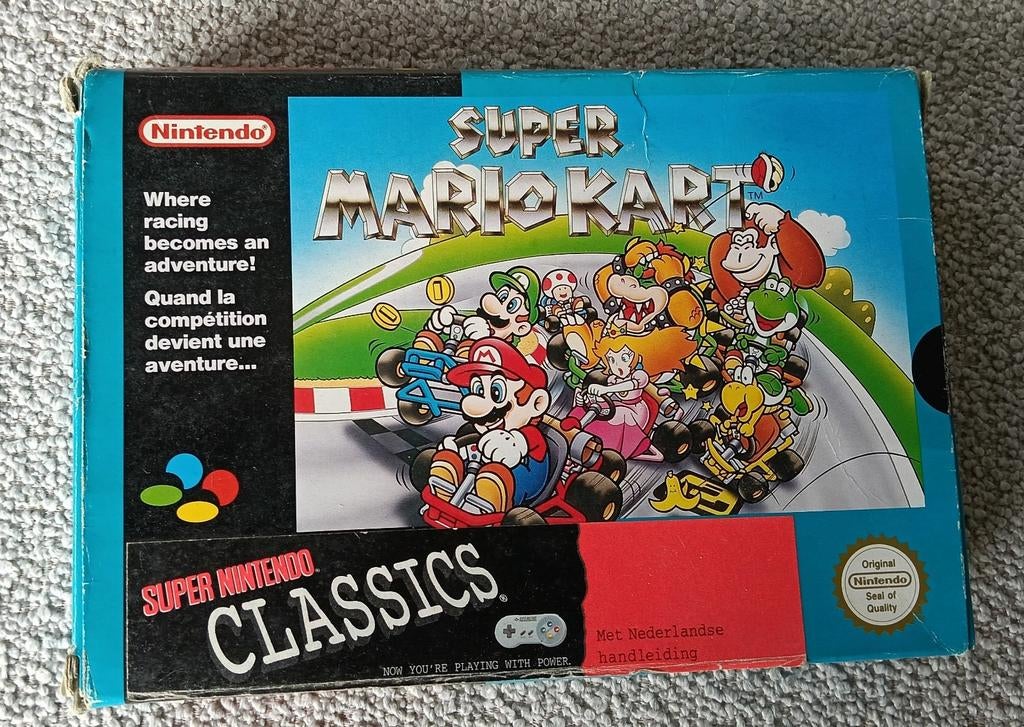 Super Mario Kart SNES Compleet in Doos!, Gebruikt, Racen en Vliegen, 2 spelers, Eén computer