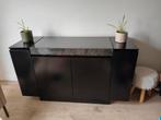 Zwarte Kast met Granieten Blad, Ophalen, Overige materialen, Met deur(en), 100 tot 150 cm