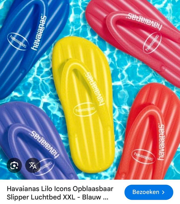 ORANJE Havaianas luchtbed teenslipper model, NIEUW, Kinderen en Baby's, Speelgoed | Buiten | Opblaasfiguren, Nieuw, Ophalen