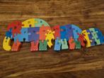Houten puzzel olifanten met alfabet, j ontbreekt, Kinderen en Baby's, Speelgoed | Houten speelgoed, Ophalen of Verzenden, Zo goed als nieuw