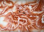 Bonsai schaal rond wit gedecoreerd met bruine Draak gemerkt, Nieuw, Rond, Ophalen of Verzenden, Aardewerk