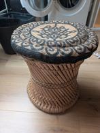 Poef van riet en jute, Ophalen, Zo goed als nieuw, Rond
