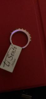 Ti Sento Zilveren Ring met Zalmroze Kristallen - Nieuw, Met kristal, Nieuw, Ophalen of Verzenden, 17 tot 18