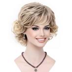 Moderne pruik kort krullend haar kleur R10-26, Verzenden, Nieuw, Pruik of Haarverlenging