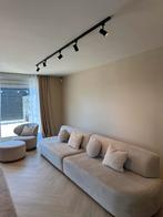 Bankstel, fauteuil met poef incl 6kussens, Ophalen of Verzenden, 75 tot 100 cm, Vierpersoons of meer