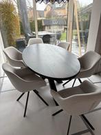 Ovale eettafel met 6 stoelen (apart kopen kan ook), Ophalen, 100 tot 150 cm, 200 cm of meer, Zo goed als nieuw