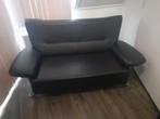 Leren Zwarte Bank : In Goede En Nette Staat, Ophalen, Zo goed als nieuw, 75 tot 100 cm, Tweepersoons