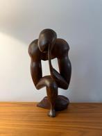 De Denker, houtsnijwerk, palissander hout, vintage, netjes, Antiek en Kunst, Kunst | Beelden en Houtsnijwerken, Ophalen of Verzenden