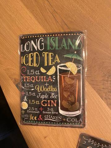 Metaal bord long island iced tea mancave beschikbaar voor biedingen