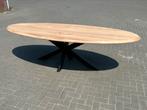 Eettafel ovaal eiken met matrixpoot, tafel vergadertafel, Huis en Inrichting, Tafels | Eettafels, Ophalen of Verzenden, Nieuw