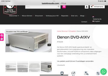 Denon dvd -A1XV te koop gevraagd beschikbaar voor biedingen