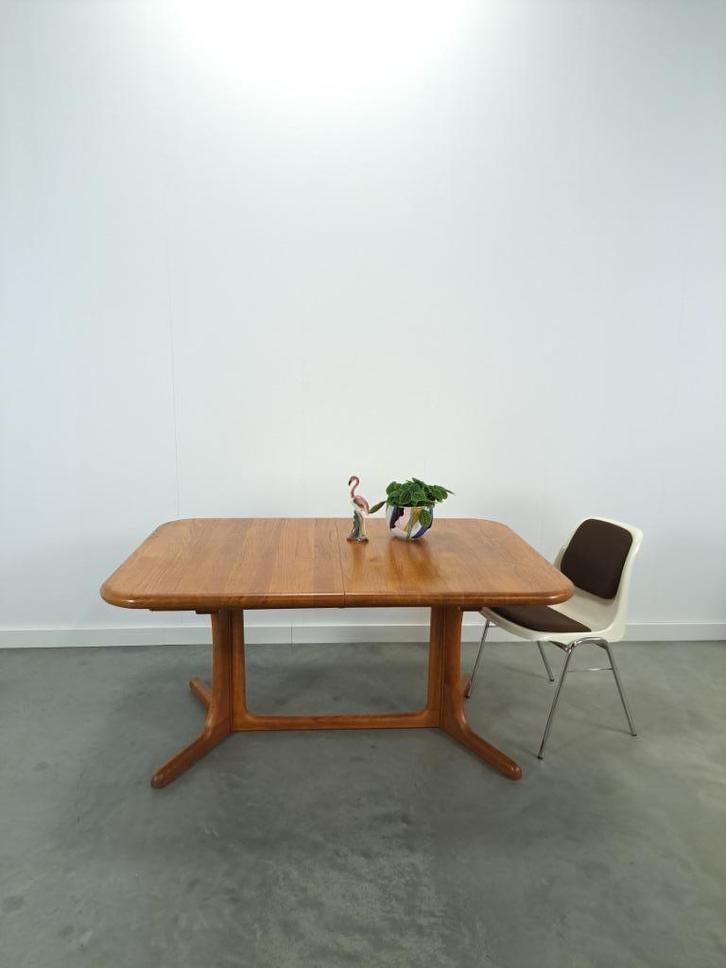 XL Deense uitschuifbare teak eettafel vintage, Huis en Inrichting, Tafels | Eettafels, Gebruikt, 50 tot 100 cm, 200 cm of meer