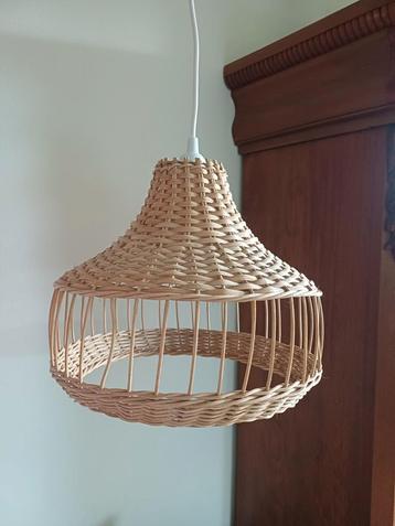 Brocante Rotan Lamp handgemaakt riet pitriet hanglamp beschikbaar voor biedingen