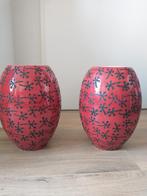 Grote Rode Vazen / bloempotten - Set van 2, Huis en Inrichting, Ophalen, Gebruikt, Aardewerk of Porselein, Minder dan 50 cm