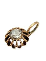 Antieke rosegouden hanger met een roosdiamant van 5 mm., Verzenden, Goud, Hanger, Met edelsteen