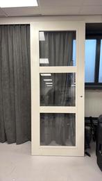Deur met 3 glazen panelen, 75 tot 150 cm, Deurkozijn, Ophalen of Verzenden, Zo goed als nieuw