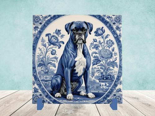 Boxer Delfts Blauwe tegel incl houder, Huis en Inrichting, Woonaccessoires | Overige, Nieuw, Ophalen of Verzenden