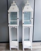 Set á 2 st Windlichten + Standaard, Landelijk/Brocante stijl, Huis en Inrichting, Woonaccessoires | Kandelaars en Kaarsen, Ophalen