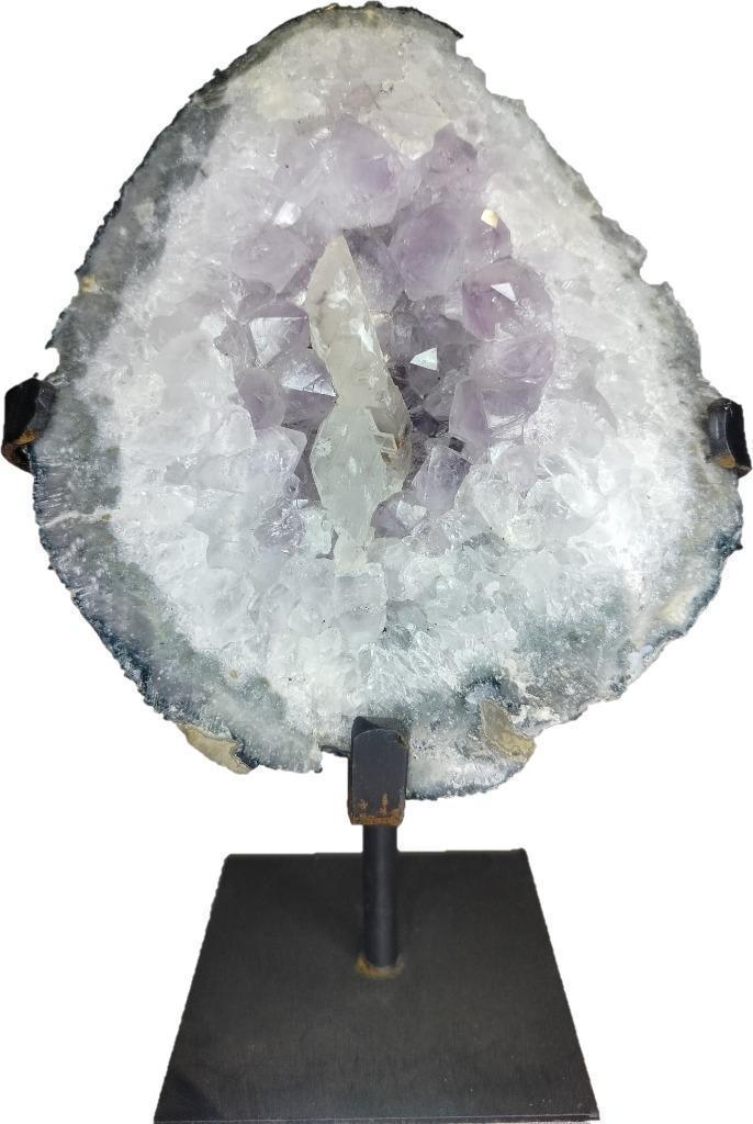 Amethist op standaard - OS7, Verzamelen, Mineralen en Fossielen, Mineraal, Ophalen of Verzenden