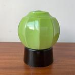 Jaren 50 60 Thabur plafondlamp groen met zwarte houder, Antiek en Kunst, Antiek | Lampen, Ophalen of Verzenden