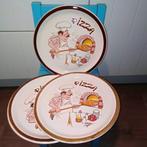 Pizzaborden met pizzabakker en pizza oven keramiek 3 stuks, Huis en Inrichting, Ophalen, Gebruikt, Keramiek, Bord(en)