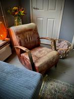 Vintage Lederen Fauteuil, Huis en Inrichting, Fauteuils, Gebruikt, Ophalen of Verzenden, Retro, 50 tot 75 cm