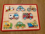 Houten Puzzel met Voertuigen, Ophalen, 2 tot 4 jaar, Zo goed als nieuw, Van hout