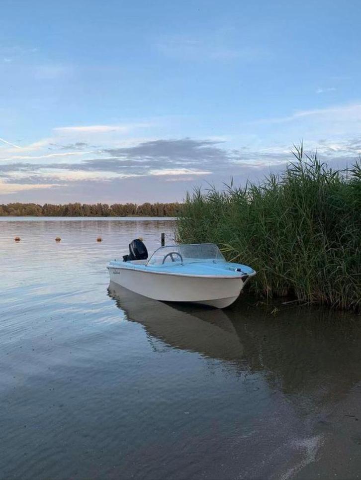 Speedboot 15pk 4 takt met trailer, Watersport en Boten, Speedboten, Gebruikt, 3 tot 6 meter, Benzine, Minder dan 70 pk, Polyester
