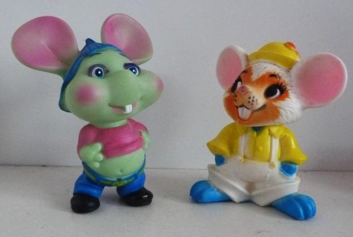 Topo Gigio muis 2 piepers werkend 2 leuke muisjes, Verzamelen, Speelgoed, Zo goed als nieuw, Ophalen