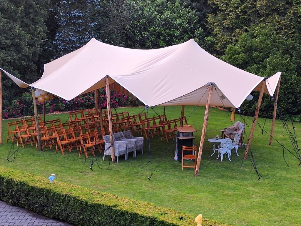 Stretchtent 6x10 te huur - Perfect voor elk feest!, Ophalen, Opvouwbaar, Partytent, 6 meter of meer