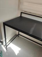 Zwart bureau, hout blad, stalen poten, Huis en Inrichting, Bureaus, Ophalen, Gebruikt