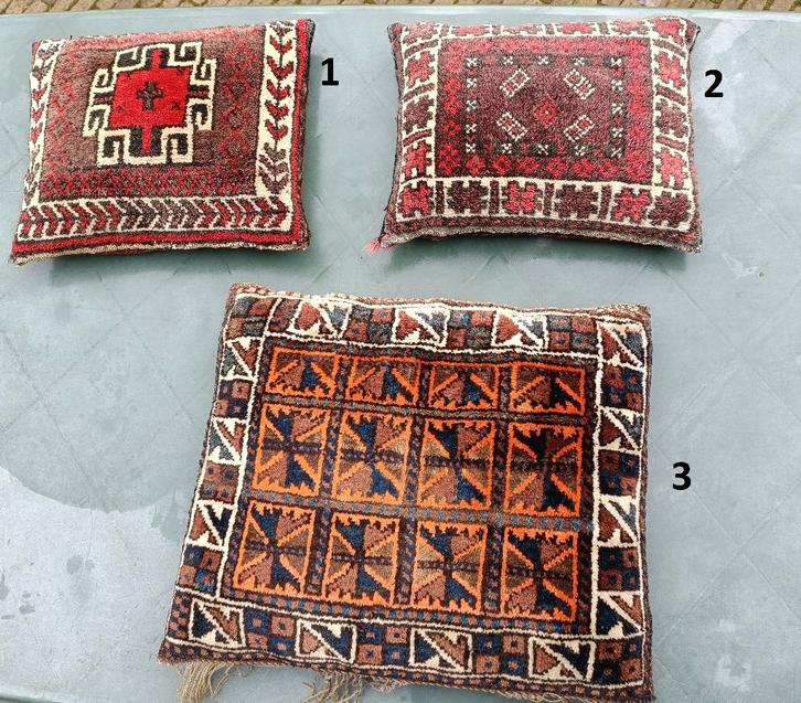 Kussen gemaakt van Perzisch tapijt graanzak kamelentas, Antiek en Kunst, Antiek | Kleden en Textiel, Ophalen of Verzenden