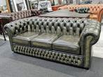 Nieuwe Chesterfield bank antiek olijf groen GRATIS BEZORGING, Nieuw, Chesterfield, Rechte bank, Ophalen of Verzenden