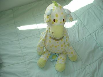 HAPPY HORSE GIRAFFE BLUE BIG GOFFY VELOURS WIT MET LICHTBLAU beschikbaar voor biedingen