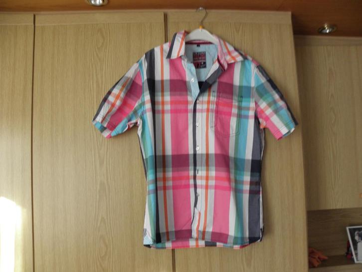 Vrolijk katoenen geruit overhemd UNLOCKED mt L nieuwstaat, Kleding | Heren, Overhemden, Zo goed als nieuw, Halswijdte 41/42 (L)