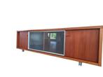 Poliform dressoir kersen/mahonie, L274,5xH79xD54, Glas, Met deur(en), Zo goed als nieuw, 200 cm of meer