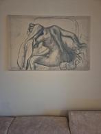 Houtskool Naakt op Canvas - 118x78 cm, Ophalen