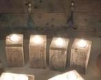 Kaarsen blok, set van vier kandelaars., Huis en Inrichting, Woonaccessoires | Kandelaars en Kaarsen, Minder dan 25 cm, Kandelaar